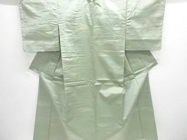 JAPANESE KIMONO / ANTIQUE HITOE KIMONO / SILK / FUSHI TSUMUGI / WOVEN BASKET PATTERN